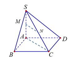  Cho hình chóp tứ giác S.ABCD. Gọi M và N lần lượt là trung điểm của SA và SCKhẳng định nào sau đây đúng (ảnh 1)