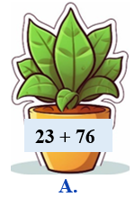 a) Khoanh vào chữ cái trước phép tính có kết quả là số lớn nhất có một chữ số: (ảnh 1)