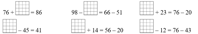 Số? phép tính 76 + 1 = 86 1 – 45 = 41 (ảnh 1)