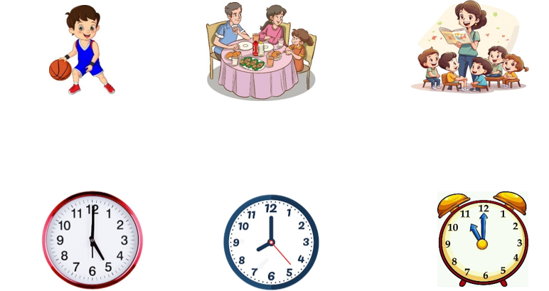 Nối tranh với đồng hồ thích hợp: (ảnh 2)