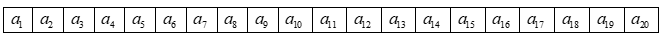 Cho một dải ô gồm 20 ô (quy ước ô đầu tiên bên trái dải ô là ô thứ nhất, ô tiếp theo là ô thứ hai, ... , ô cuối cùng bên phải là ô thứ 20). Ở các ô thứ hai, thứ tư, thứ bảy được điền lần lượt (ảnh 1)