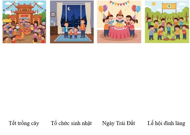 d) Nối tên sự việc với hình ảnh tương ứng: (ảnh 1)