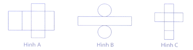 Trong các hình sau, hình nào là hình khai triển của hình hộp chữ nhật, hình lập phương, hình trụ? (ảnh 1)