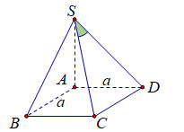 Cho hình chóp S.ABCD có đáy ABCD là hình vuông cạnh a, cạnh bên SA vuông góc với mặt đáy và SA = a căn bậc hai của 2. Tìm số đo của góc giữa đường thẳng SC và mặt phẳng (SAB) (ảnh 1)