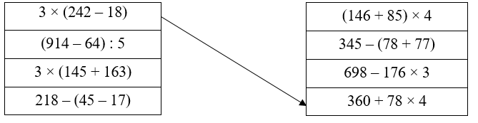 Nối theo mẫu: 3 × (242 – 18) (ảnh 1)