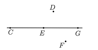 Ba điểm thẳng hàng có trong hình vẽ dưới đây là (ảnh 1)