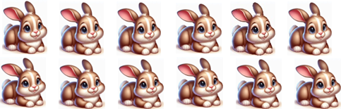 d) Hình bên có số con thỏ là: (ảnh 1)