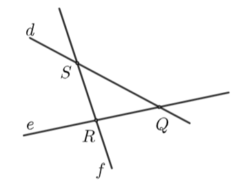Đường thẳng f không chứa điểm nào? (ảnh 1)