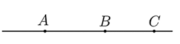 Cho ba điểm \(A,\;\,B,\;\,C\) thẳng hàng và \(B\) nằm giữa \(A\) và \(C.\) Khi đó: (ảnh 1)