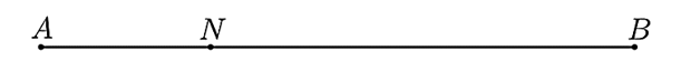 Cho đoạn thẳng \(AB\) và điểm \(N\) nằm giữa \(A\) và \(B\) sao cho (ảnh 1)