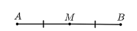 Cho đoạn thẳng AB =8 cm Gọi M là trung điểm của đoạn thẳng (ảnh 1)