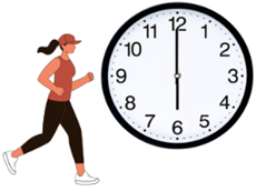 b) Mẹ đi chạy bộ buổi sáng lúc: (ảnh 1)