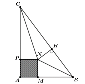 Một tờ giấy hình tam giác \(ABC\) vuông tại \(A\) có (ảnh 1)