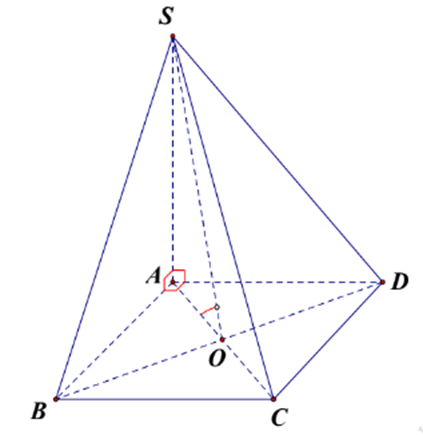 Cho hình chóp S.ABCD có đáy ABCD là hình vuông cạnh a, SA vuông góc (ABCD) và SA =a căn bậc hai 6/6. Khi đó góc nhị diện [S,BD,A] bằng (ảnh 1)