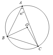 Cho tam giác ABC\)có \(\widehat {BAC} = {45^o},\) nội tiếp trong đường tròn tâm (ảnh 1)