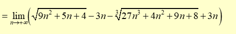 Biết Lim căn 9n^2 +5n + 4 (ảnh 3)