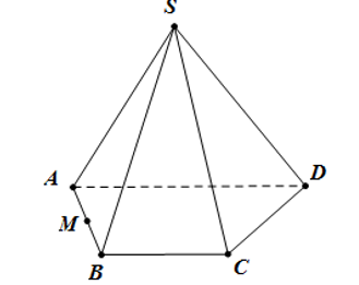 Cho hình chóp S.ABCD có đáy ABCD là hình thang đáy lớn AD. Cặp đường thẳng nào sau đây chéo nhau (ảnh 1)
