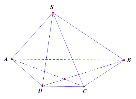 Cho hình chóp  có đáy là hình thang S.ABCD.  Khẳng định nào sau đây là sai? (ảnh 1)