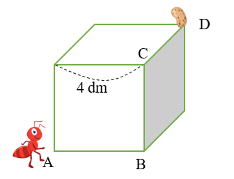 Con kiến bò từ đỉnh A qua các đỉnh B, C của chiếc hộp dạng hình lập phương (ảnh 3)