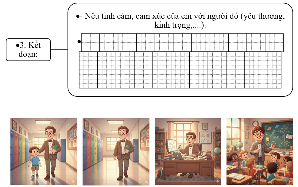 Đề bài số 1: Em hãy viết 4 – 5 câu thể hiện tình cảm của em đối với một người trong trường mà em yêu quý.      (ảnh 4)