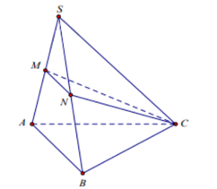 Cho hình chóp S.ABC có M,N lần lượt là trung điểm của SA,SB. Khẳng định nào sau đây đúng (ảnh 1)