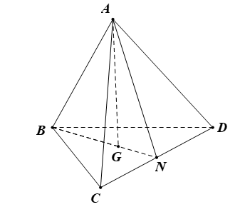 Cho tứ diện ABCD, G là trọng tâm của tam giác BCD (ảnh 2)