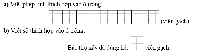 Người ta xếp các viên gạch khối hộp chữ nhật  để xây tường. Mỗi hàng xây hết 21 viên gạch. (ảnh 2)