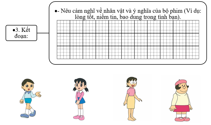 Đề bài số 2: Em hãy viết đoạn văn giới thiệu nhân vật chú mèo máy Doreamon trong bộ phim hoạt hình Doreamon.  (ảnh 4)