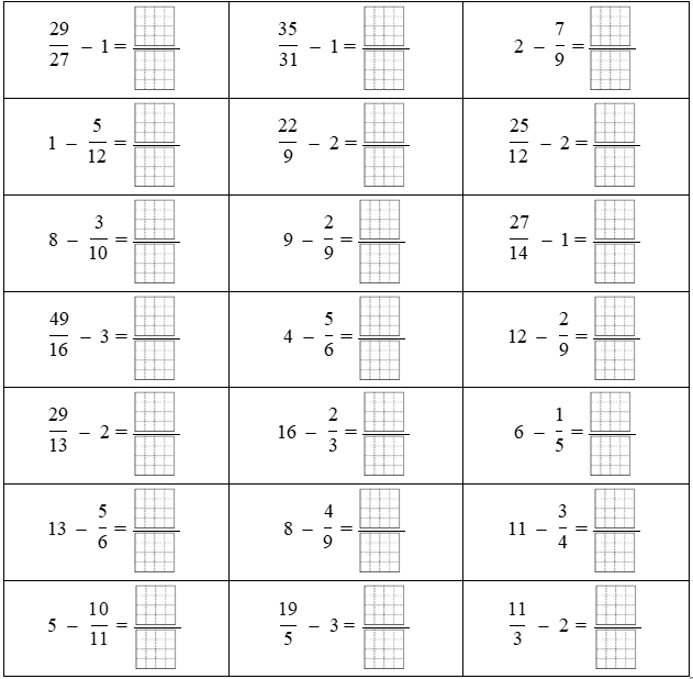 Phép trừ phân số 5 - 1/6 = (ảnh 2)