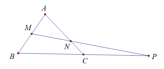 Cho tam giác \(ABC\) có \(AB = 2,AC = 3 góc {BAC} = 60 độ (ảnh 1)