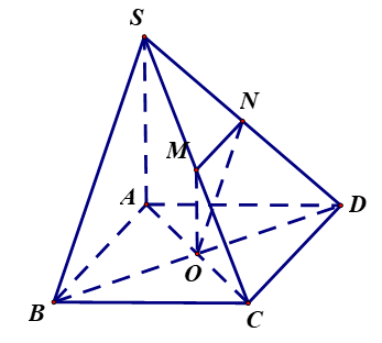 Cho hình chóp S.ABCD có đáy là hình bình hành tâm O (ảnh 1)