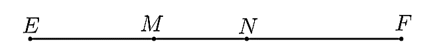Cho hai điểm \(M,\;\,N\) cùng nằm giữa hai điểm \(E\) và \(F\) sao cho (ảnh 1)