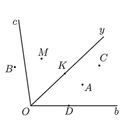 Cho hình vẽ: a) Điểm \(A\) nằm trong (ảnh 1)