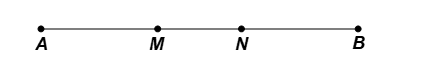 Gọi \(M\) và \(N\) là hai điểm thuộc đoạn thẳng \(AB.\) Biết rằng \(AN = BM.\) (ảnh 1)