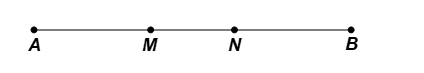 Gọi \(M\) và \(N\) là hai điểm thuộc đoạn thẳng \(AB.\) Biết rằng \(AN = BM.\) (ảnh 1)