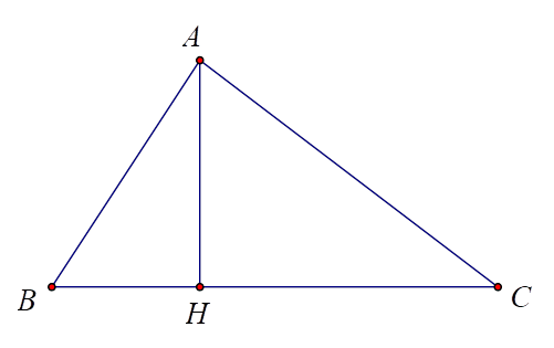 Cho tam giác ABC. Biết AB = 8,AC = 5 và góc A = 60 độ. a) Tính cạnh BC. b) Tính độ dài đường cao AH. (ảnh 1)