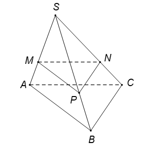 Cho hình chóp S.ABC có đáy là tam giác ABC thỏa mãn AB = AC = 4 (ảnh 1)