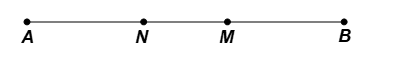 Gọi \(M\) và \(N\) là hai điểm thuộc đoạn thẳng \(AB.\) Biết rằng \(AN = BM.\) (ảnh 2)