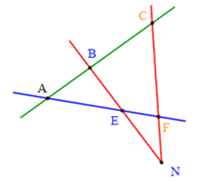 Cho hình vẽ sau: Hỏi có bao nhiêu bộ ba điểm thẳng hàng trong hình trên? (ảnh 1)
