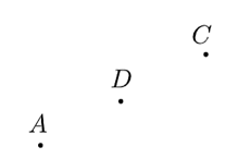 Cho hình vẽ: Khi đó: a) \(A,D,,C) không thẳng hàng. (ảnh 1)
