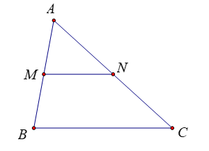 Cho tam giác \(ABC\). Gọi \(M,N\) lần lượt là trung điểm của \(AB\) và \(AC\). Cặp vectơ nào sau đây (ảnh 1)