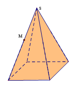 Khối gỗ có dạng hình chóp tứ giác, đáy là hình vuông có cạnh bằng 5dm (ảnh 1)