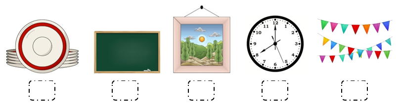 Đánh dấu √ vào đồ vật có dạng hình tròn và dấu × vào đồ vật có dạng hình vuông: (ảnh 1)