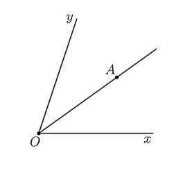 Cho góc {xOy} và điểm \(A\) nằm trong góc đó. Có bao nhiêu góc có một cạnh là tia \(OA?\) (ảnh 1)