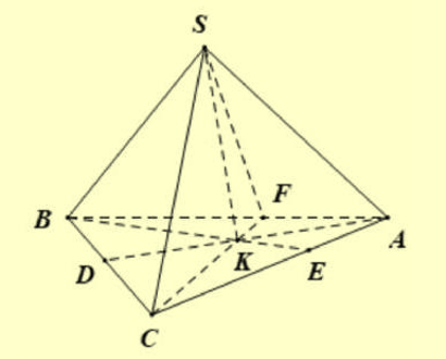 Cho tứ diện SABC, E,F lần lượt thuộc đoạn AC,AB (ảnh 1)