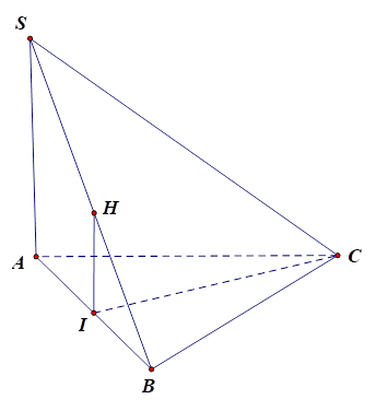 Cho hình chóp S.ABC có SA vuông góc với đáy; SA = a căn bậc hai 3. Tam giác ABC đều cạnh a. Gọi I là trung điểm của AB.  a) Chứng minh (SAB) vuông góc (ABC).  b) Tính khoảng cách SB và CI. (ảnh 1)
