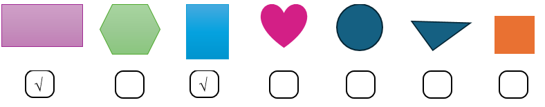 Điền dấu √ vào ô trống dưới các hình chữ nhật: (ảnh 2)