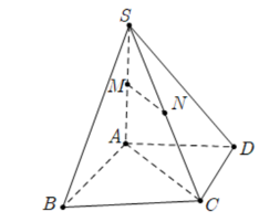 Cho hình chóp tứ giác S.ABCD. Gọi M và N lần lượt là trung điểm của SA và SC. Khẳng định nào sau đây đúng (ảnh 1)
