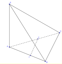 Cho hình chóp S.ABC có đáy ABC là tam giác vuông tại B (ảnh 1)