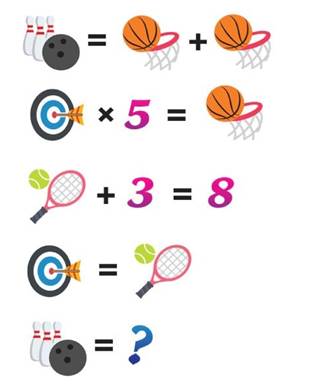 A math problem with objects and numbers

Description automatically generated with medium confidence